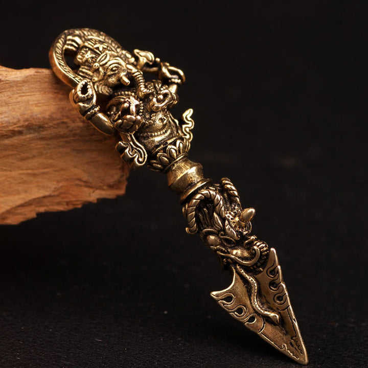 Collana con ciondolo del potere spirituale del Dio elefante della ricchezza Dorje Vajra, Ganesh tibetano Ganpati - image 15