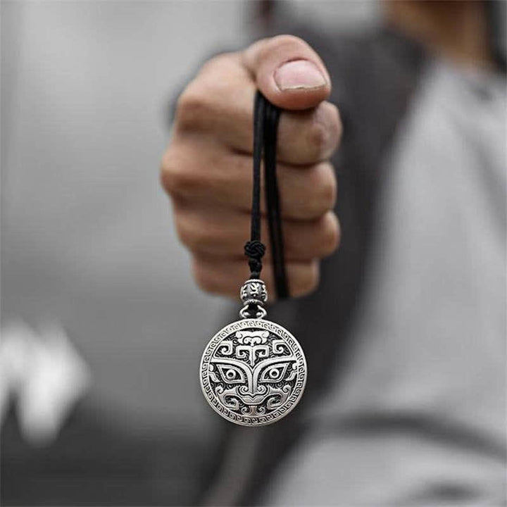 Collana con ciondolo di ricchezza Taotie, creatura mitologica FengShui fortunata