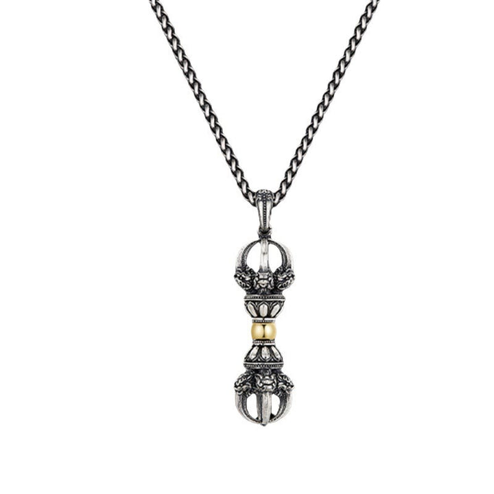 Collana con ciondolo Buddha Stones Tibetan Dorje Vajra Design Wealth