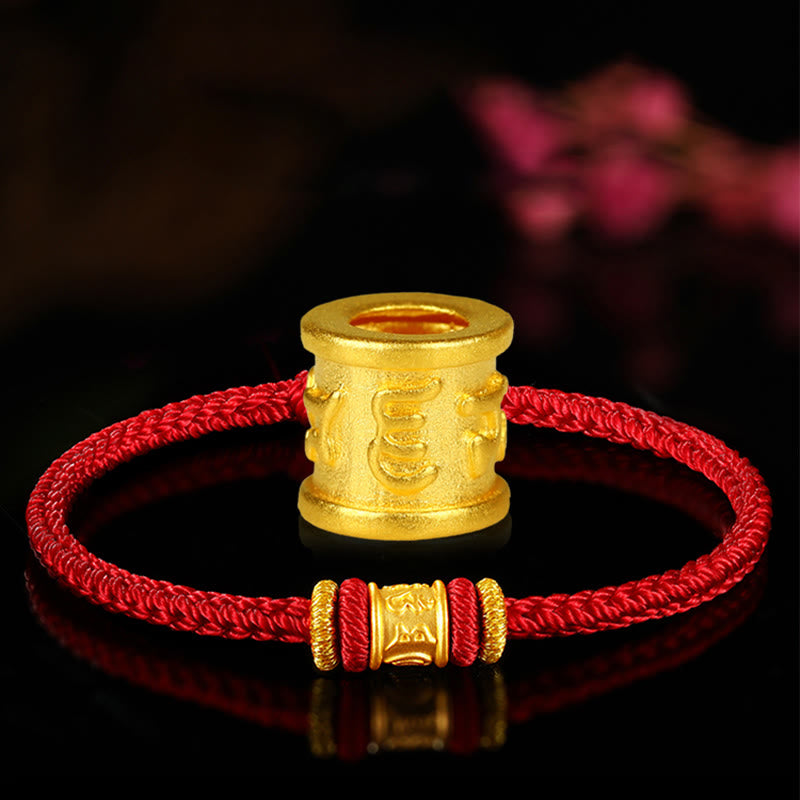 Buddha Stones Tibet 999 Oro Om Mani Padme Hum Inciso Protezione Braccialetto Portafortuna