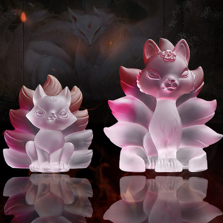 Buddha Stones Piccola Volpe a nove code Successo Forza Casa Figurina Decorazione