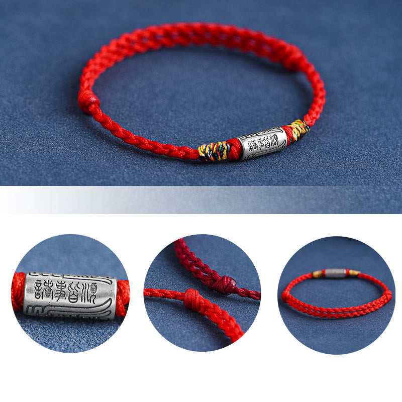 Buddha Stones Bracciale Cavigliera in Argento Sterling 925 Fatto a Mano Tutto Va Bene Design Protezione Forza