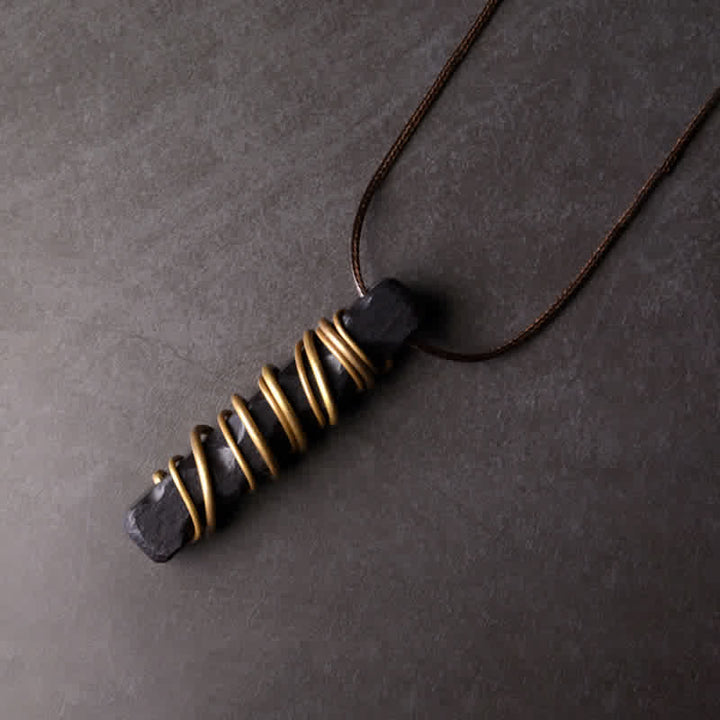 Collana con ciondolo a forma di bilancia, pace e Buddha Stones, Tibet, ebano, ottone. - Legno d'ebano (Equilibrio ♥ Calma) - image 1