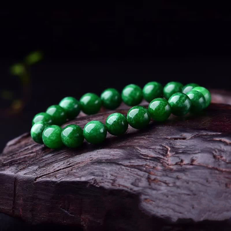 Braccialetto di perline di giada ciano Buddha Stones Calm Harmony