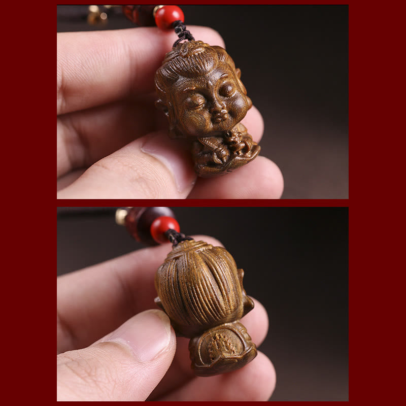 Zodiaco cinese Buddha natale Sandalo verde Om Mani Padme Hum Portachiavi della pace