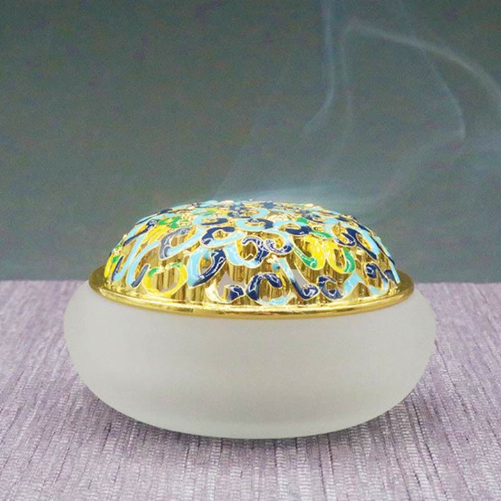 Buddha Stones Lotus Liuli Cristallo Guarigione Meditazione Bruciatore di Incenso