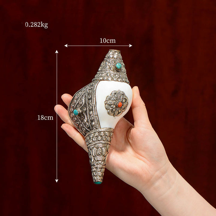 Conchiglia naturale tibetana Shankha conchiglia conchiglia ricchezza fortuna decorazione della casa - Shankh medio 18*10cm - image 3