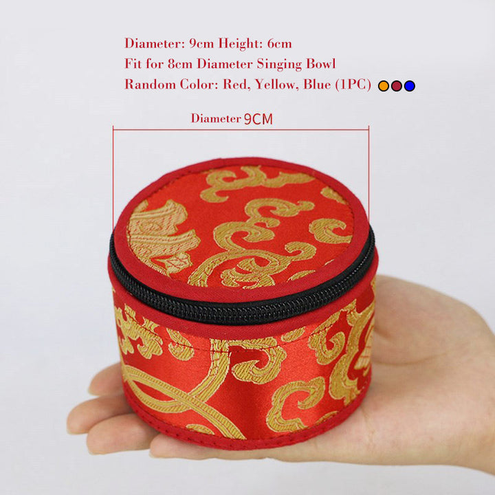 Borsa portaoggetti per ciotola tibetana Buddha Stones con chiusura a cerniera e decorazione