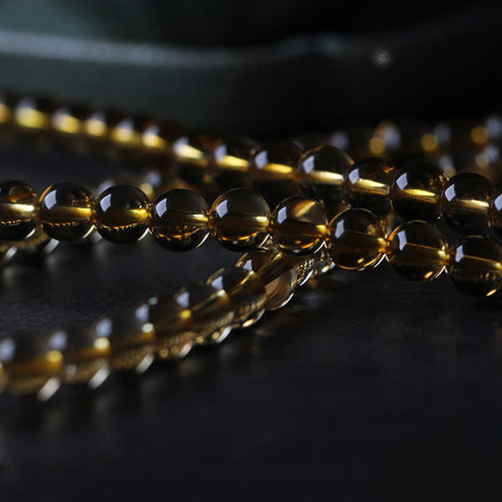 Braccialetto con ciondolo di protezione PiXiu, 108 perle di Mala, ambra citrino naturale, fibbia della pace, agata rossa - image 16