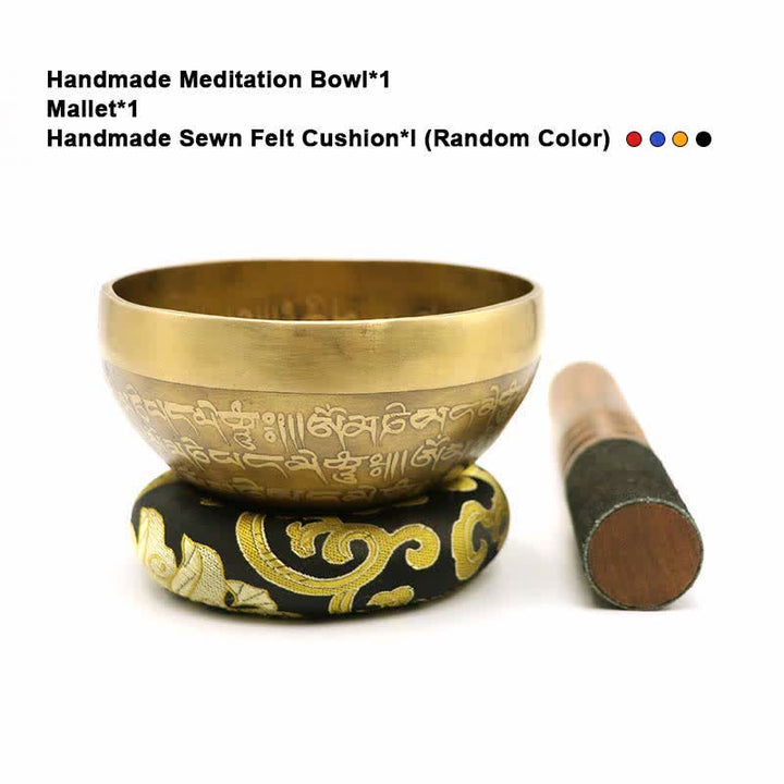 Ciotola tibetana Sutra realizzata a mano per la guarigione e la meditazione. Set di ciotole sonore per energia positiva. - 5,51 pollici (14 cm) - image 2