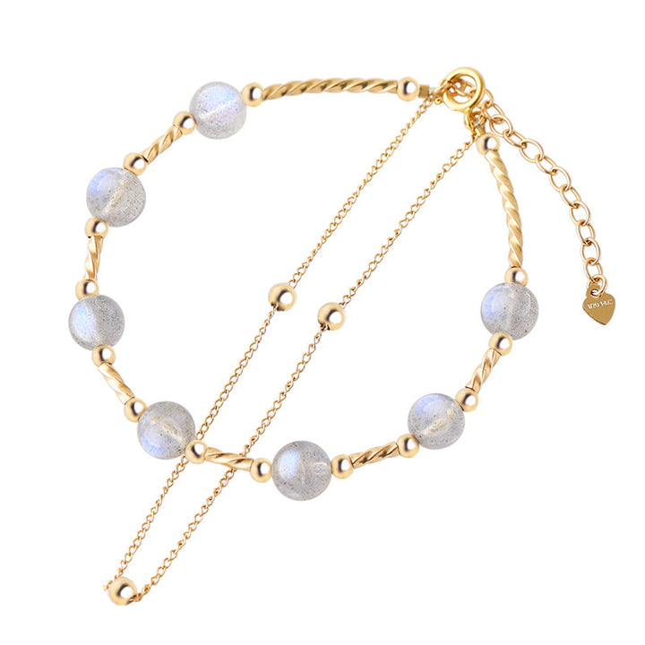 Bracciale a catena affascinante e positiva in pietra di luna