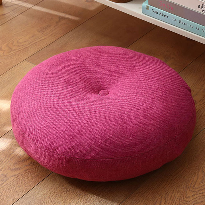 Cuscino per seduta da meditazione in lino con motivo semplice Buddha Stones e loto, decorazione per la casa e il soggiorno