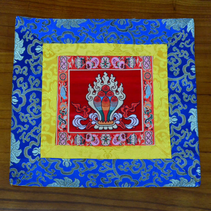 Tappetino per preghiera, meditazione, forza, nodo infinito, Vajra Man-Bcu, Kalachakra, simboli di buon auspicio