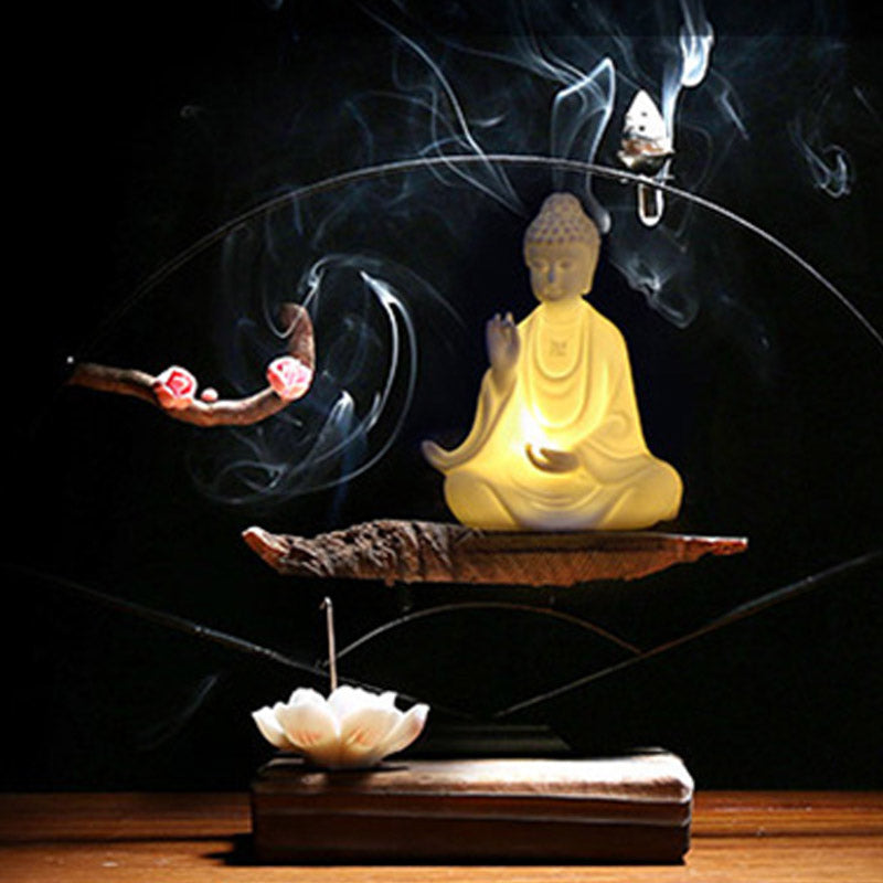 Decorazione a LED in ceramica con benedizione del Buddha Avalokitesvara Ksitigarbha Bodhisattva - image 3