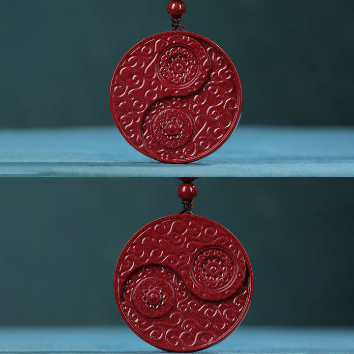 Buddha Stones Cinabro Yin Yang Tieni lontani gli spiriti maligni Collana pendente - image 6