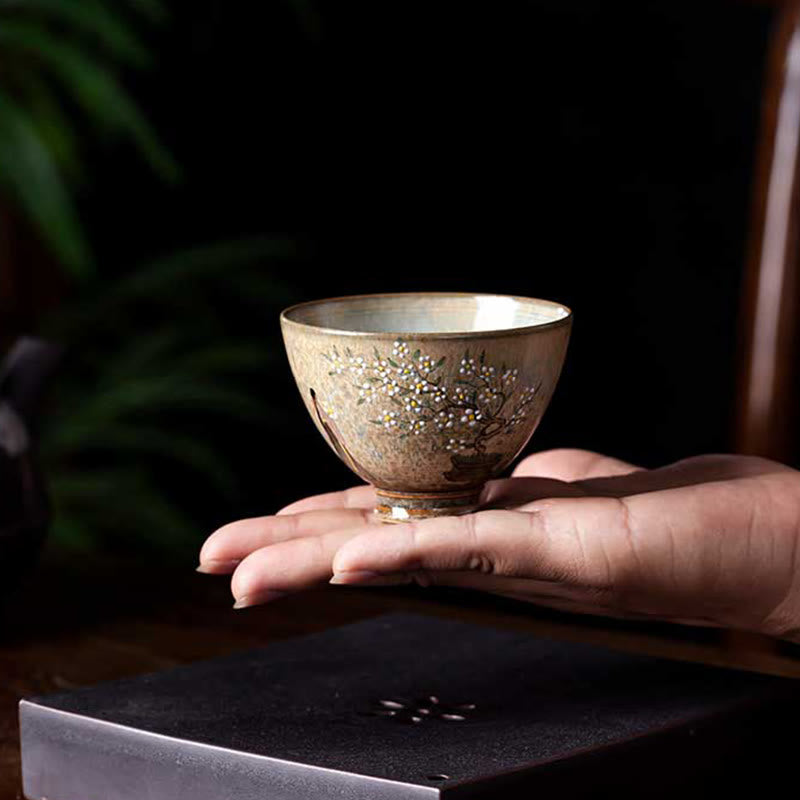Buddha Stones Jingdezhen dipinte a mano Ru Kiln porcellana Hanfu ragazza fiore tazza da tè in ceramica Kung Fu tazze da tè