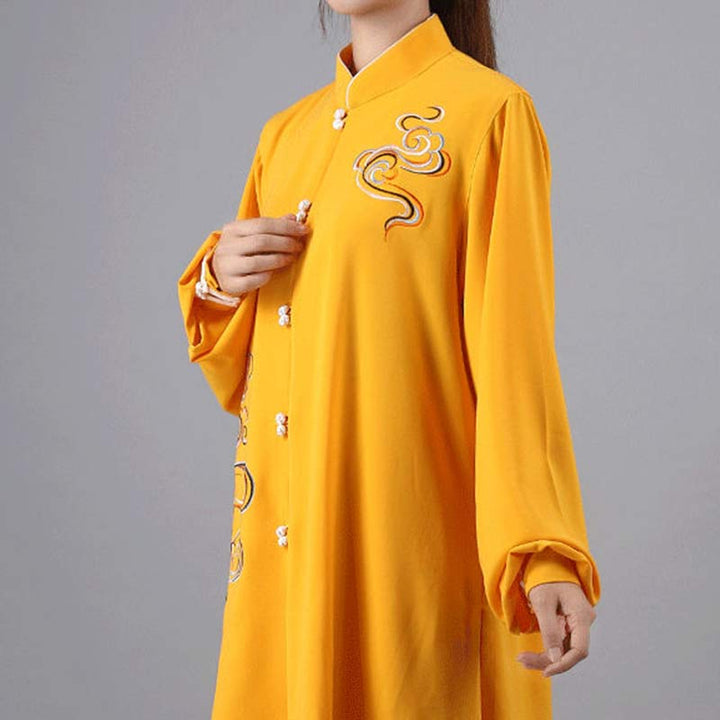 Buddha Stones Nuvole di buon auspicio Ricamo Meditazione Preghiera Spirituale Zen Tai Chi Qigong Pratica Set di abbigliamento unisex - image 4