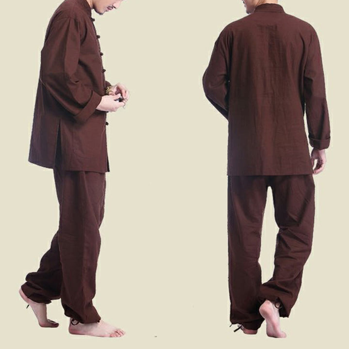 Buddha Stones, rana cinese, bottone, design, meditazione, preghiera, cotone, lino, spirituale, pratica zen, yoga, abbigliamento da uomo - image 16