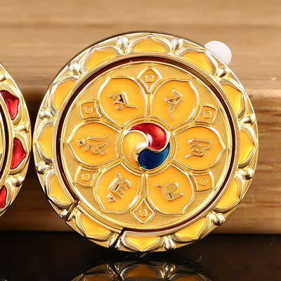 Supporto per anello per telefono con simbolo della pace tibetano Om Mani Padme Hum, decorazioni universali per telefono