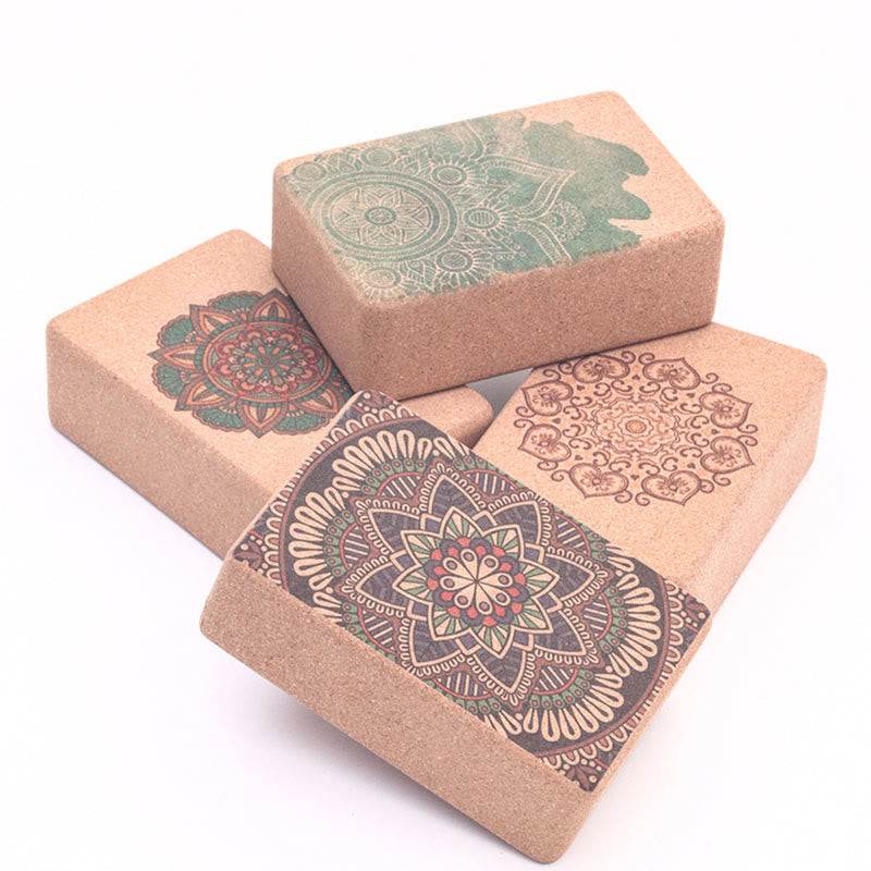 Buddha Stones Mandala Tibetano Blocco di Sughero per Yoga Consapevole - image 0