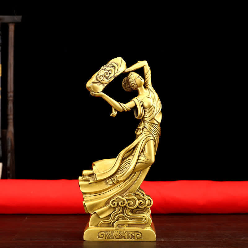 Decorazione della statua in rame del Bodhisattva Nuwa che ripara il cielo - 11*8*27 cm - image 0