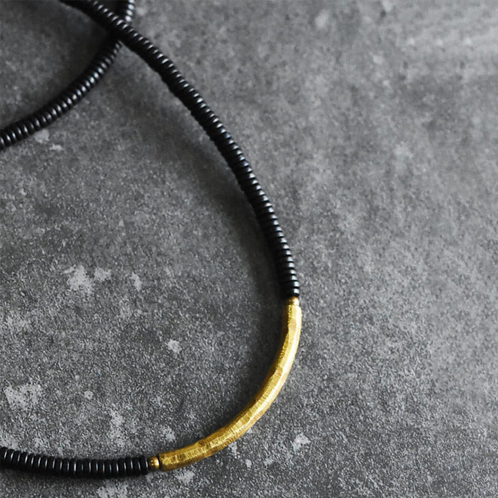 Bracciale multistrato in legno di ebano e rame Buddha Stones Balance
