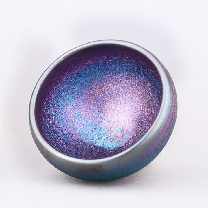 Buddha Stones fatte a mano Aurora Rainbow Design Tazza da tè cinese Jianzhan in ceramica Tazza da tè Tenmoku Kung Fu