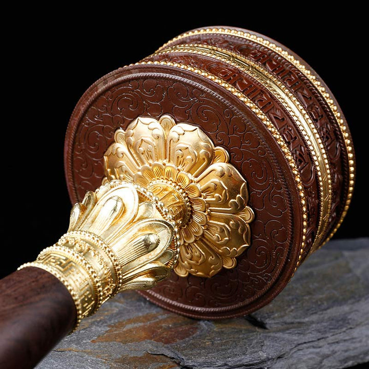 Ruota di preghiera tibetana Sei parole vere Decorazione in rame con bilanciamento - image 10