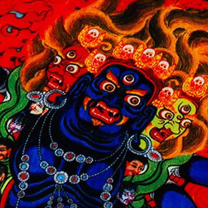 Buddha Stones Bandiera tibetana a 10 colori raffigurante il Buddha del Cavallo del Vento, simbolo di guarigione e buon auspicio per la preghiera all'aperto. - image 10