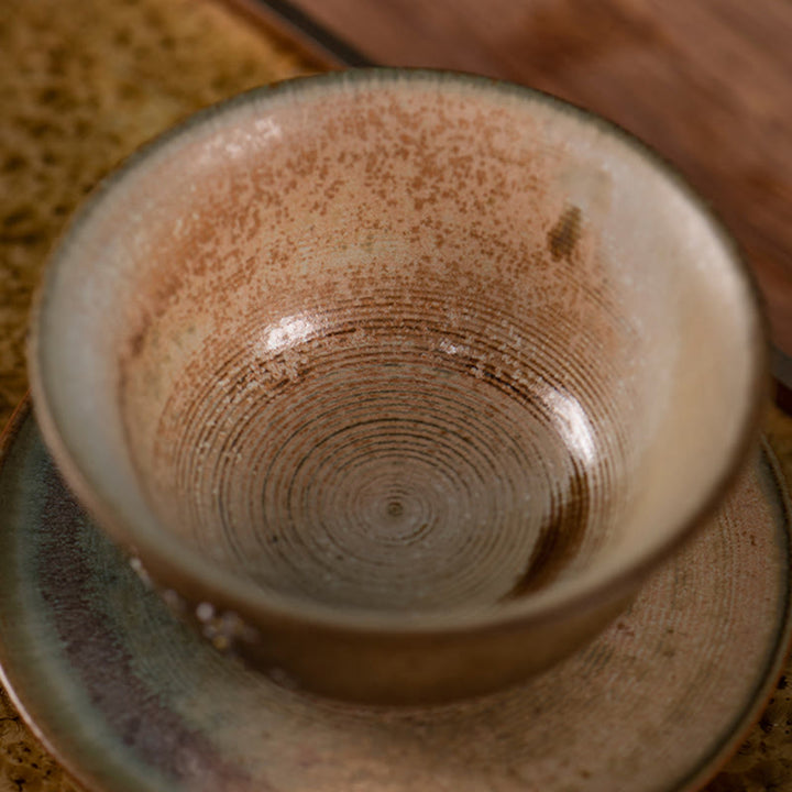 Buddha Stones Jingdezhen dipinte a mano Ru Kiln porcellana Hanfu ragazza fiore ceramica Gaiwan Sancai tazza da tè Kung Fu tazza da tè e piattino con coperchio