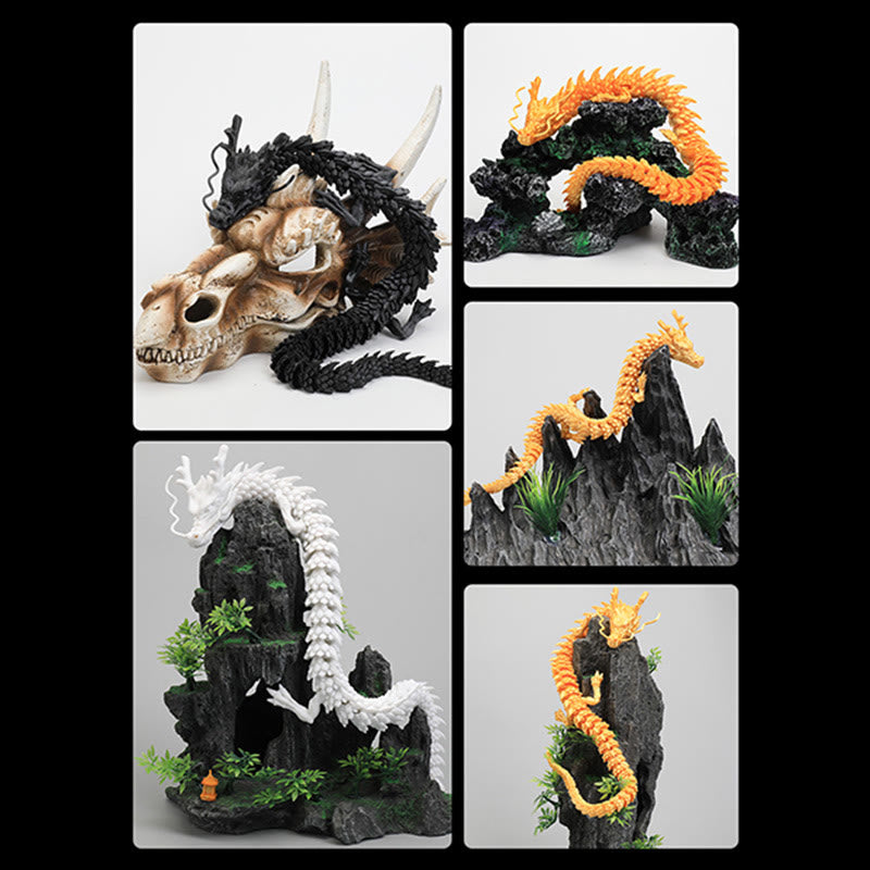 Buddha Stones Feng Shui Drago Luminoso Drago Stampato in 3D Fortuna Successo Decorazione per la Casa