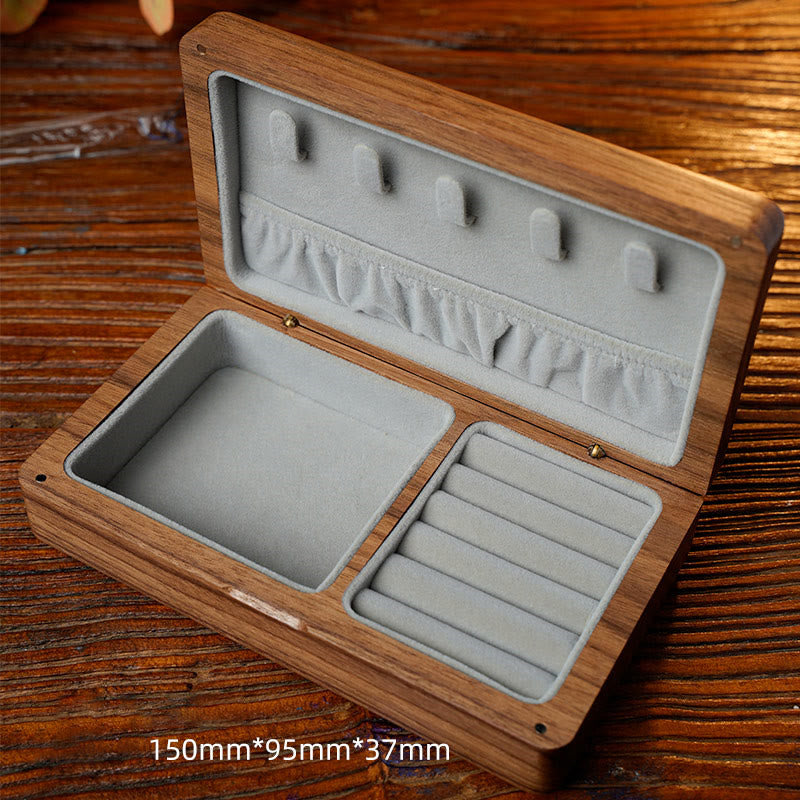 Scatola portagioie in legno di noce nero fatta a mano, vintage, scatola regalo in legno