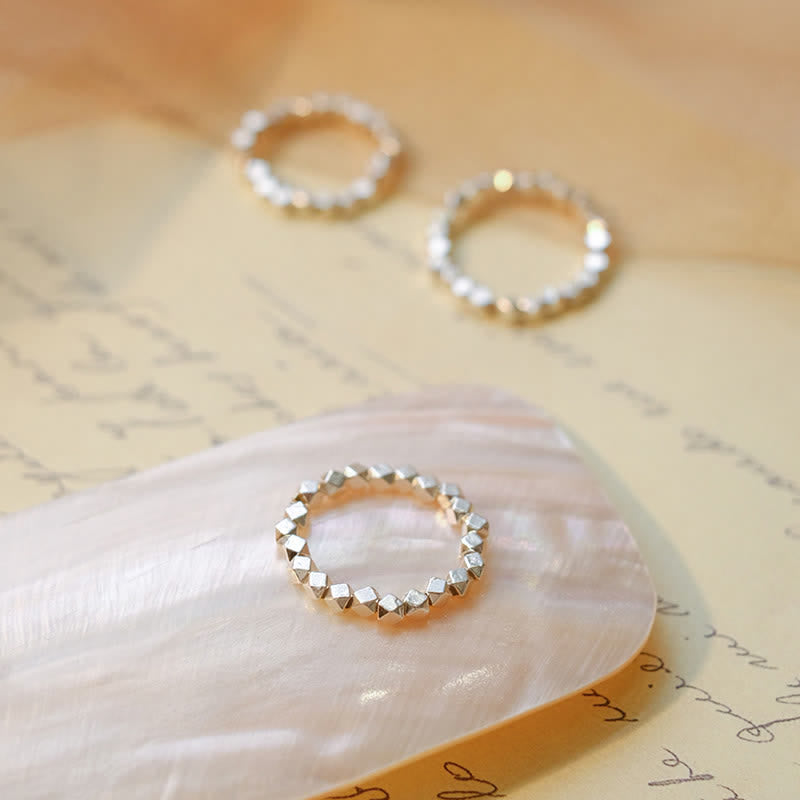 Anello di benedizione con perline in argento sterling 925 Buddha Stones