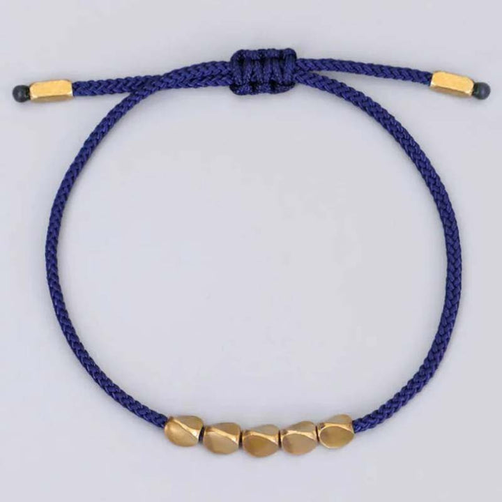 Buddha Stones 3 pezzi perline di rame tibetano guarigione protezione braccialetto fortuna set