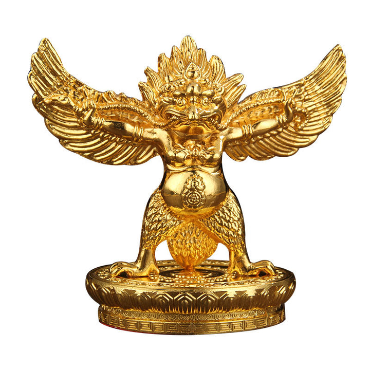 Decorazione per la casa in lega di protezione per uccelli Garuda in oro tibetano - image 14