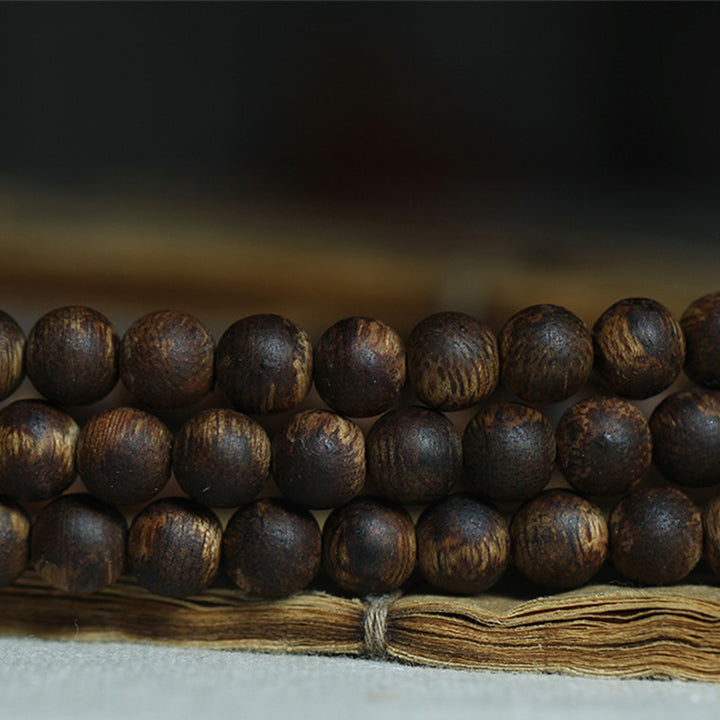 Braccialetto della pace in oro 999 con 108 perle Mala Nha Trang Bai Qinan Agarwood Jade (solo uno in magazzino)