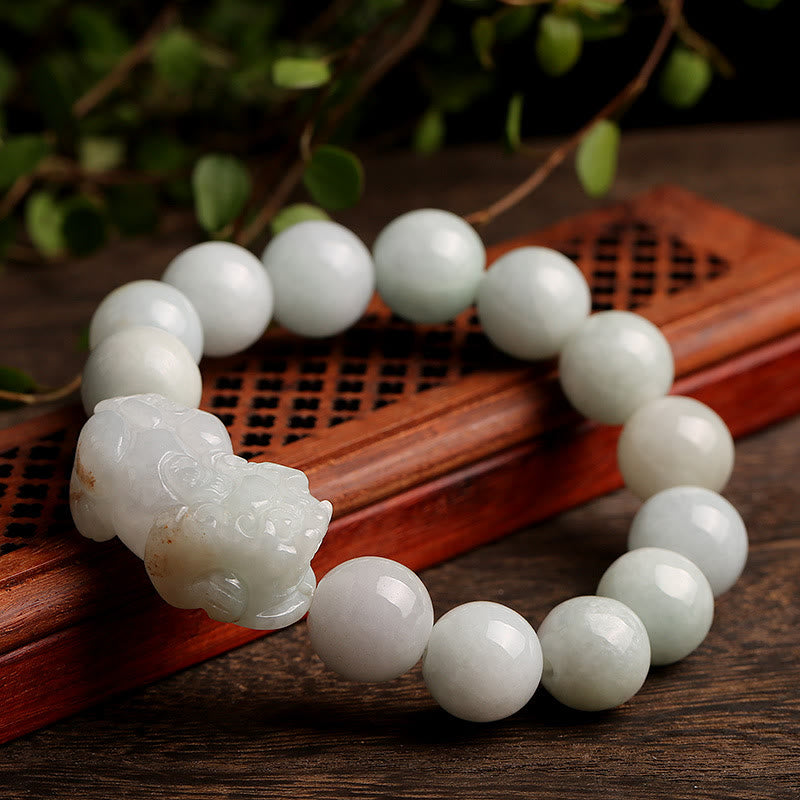 Buddha Stones Fengshui Ricchezza Prosperità Giada PiXiu Braccialetto della Fortuna