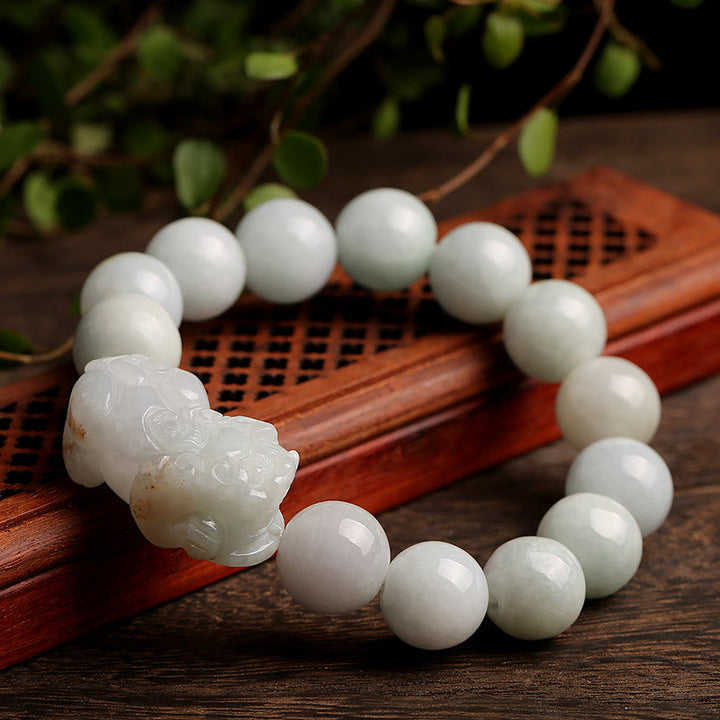 Buddha Stones Fengshui Ricchezza Prosperità Giada PiXiu Braccialetto della Fortuna