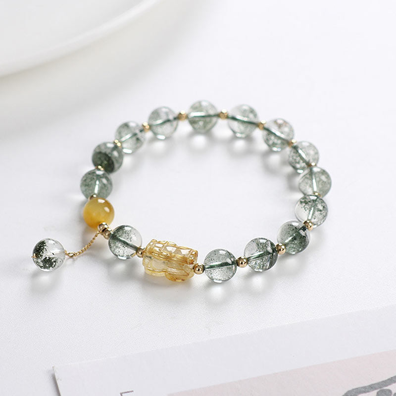 Bracciale Buddha Stones Green Phantom Citrine PiXiu Confidence