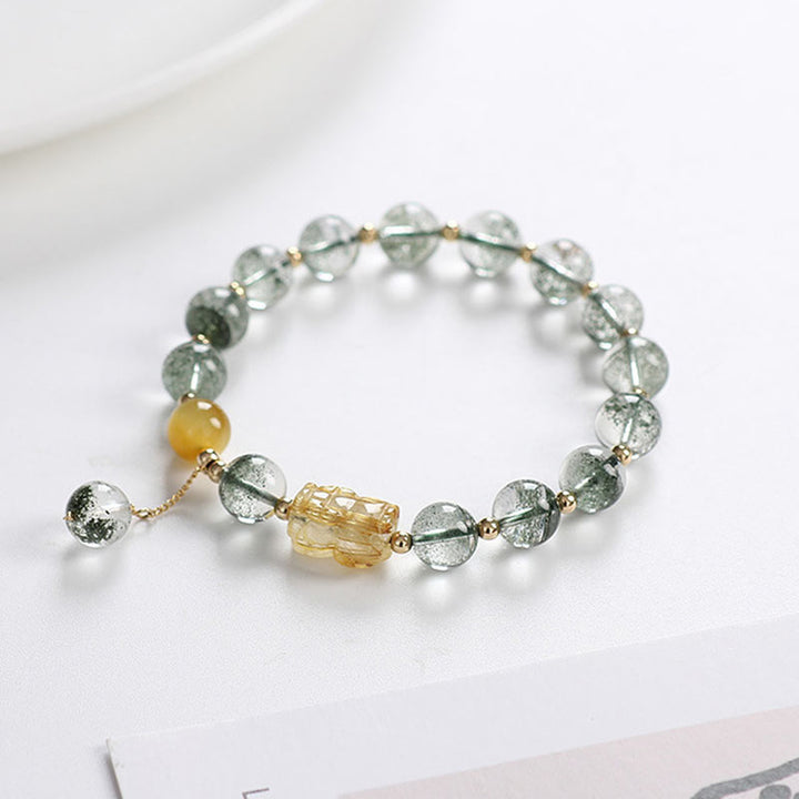 Bracciale Buddha Stones Green Phantom Citrine PiXiu Confidence