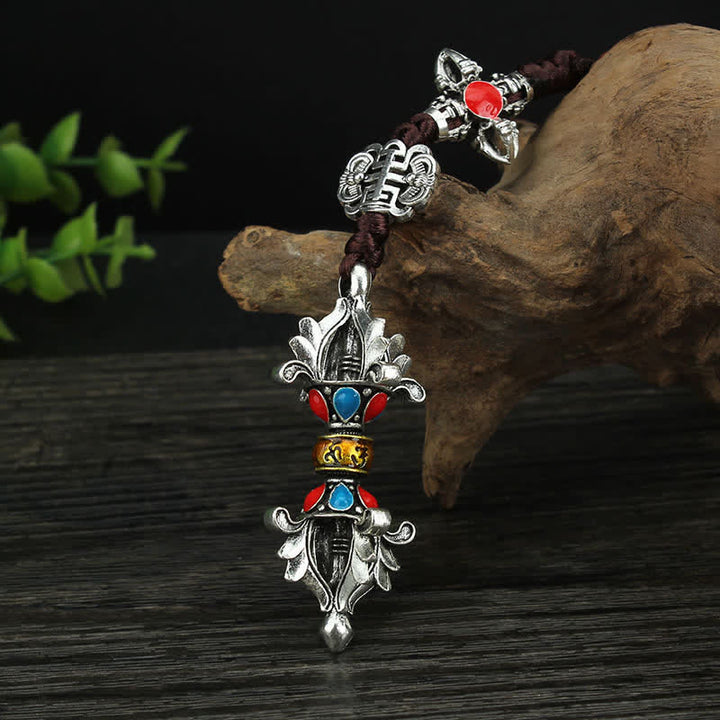 Tibet Om Mani Padme Hum Ruota di preghiera Pace Borsa girevole Decorazione da appendere all'auto