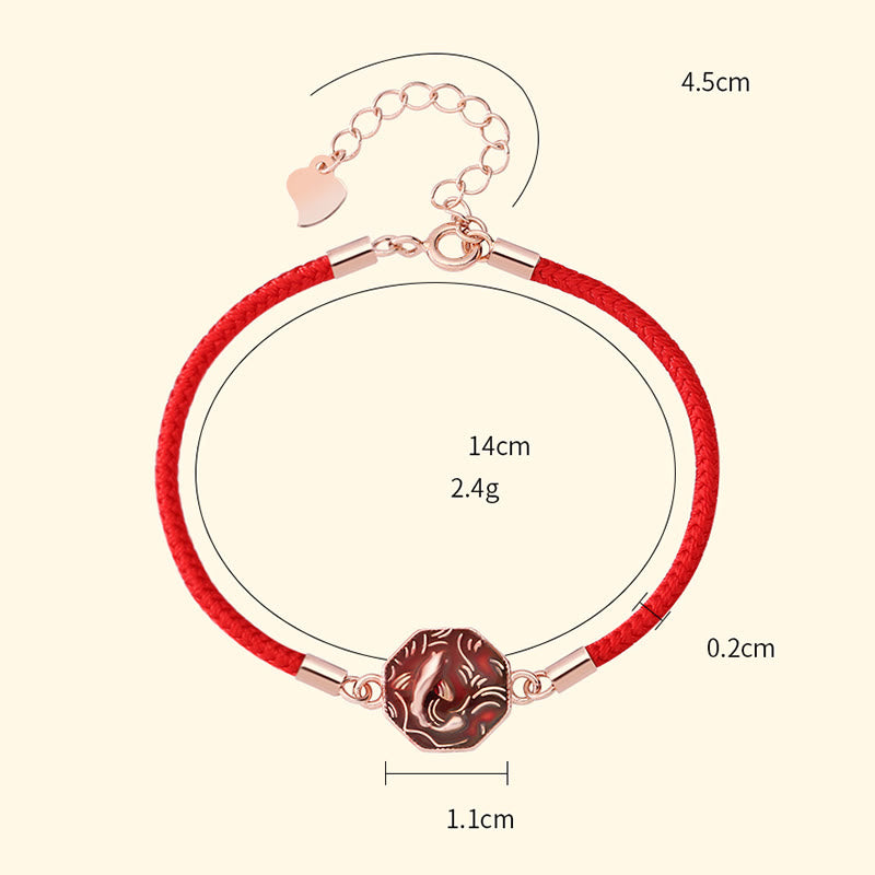 Bracciale intrecciato a mano Buddha Stones 925 Sterling Silver Luck Koi Fish Cambia Colore Ricchezza