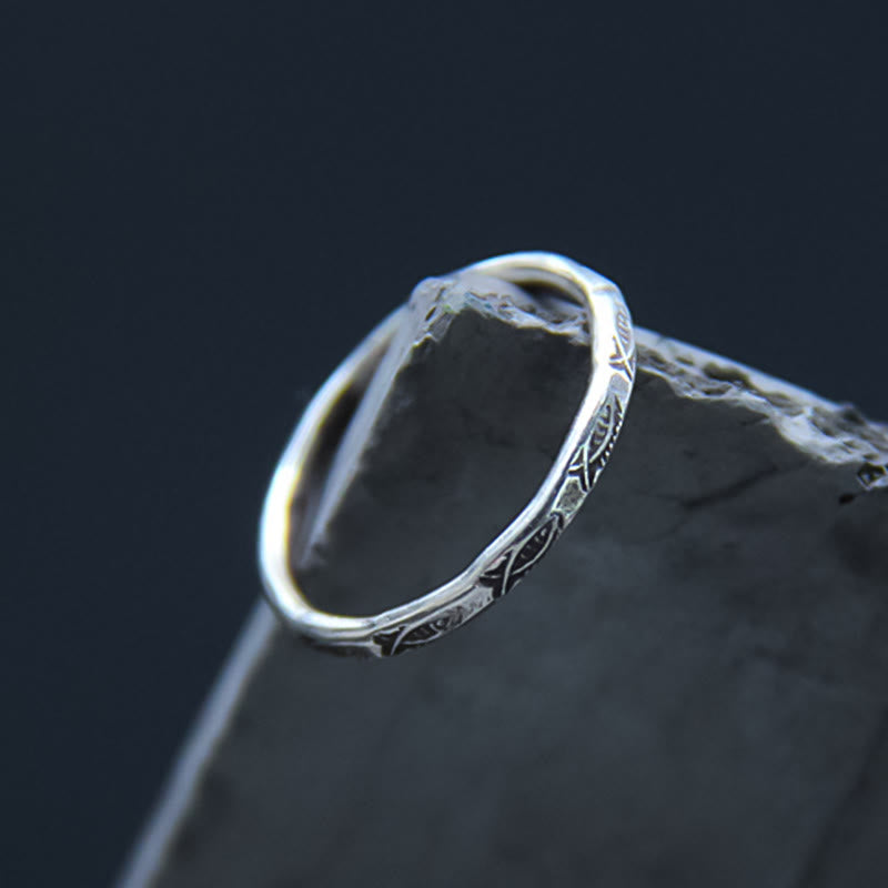 Anello Buddha Stones 925 Sterling Silver Luck Koi Fish Wealth - image 2