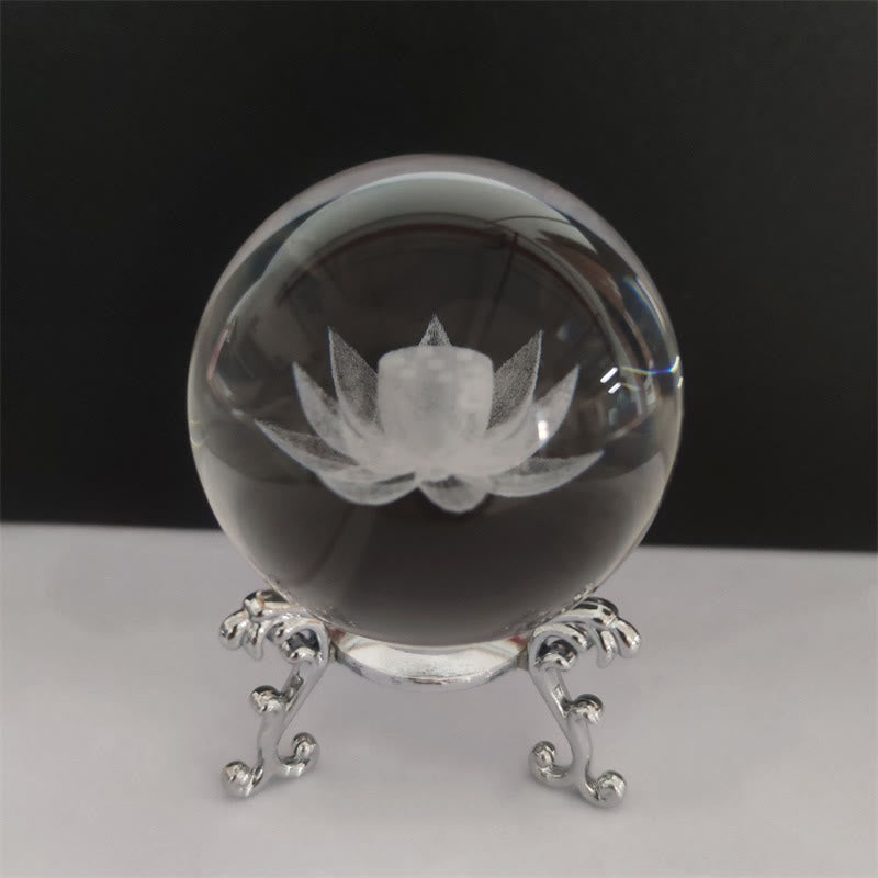 Decorazione di benedizione del loto del drago di cristallo bianco - image 4