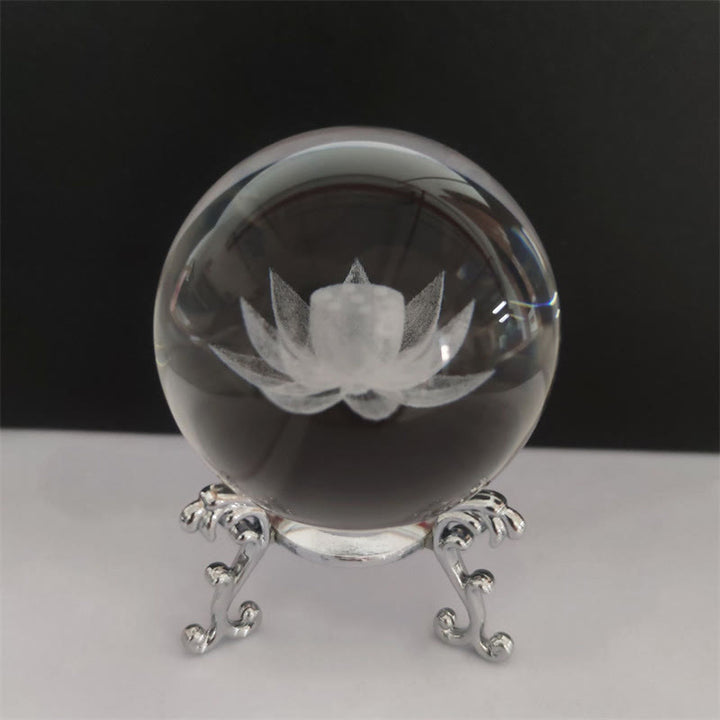 Decorazione di benedizione del loto del drago di cristallo bianco - image 4