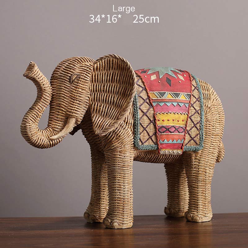 Decorazione per la casa in resina con elefante, saggezza e ricchezza