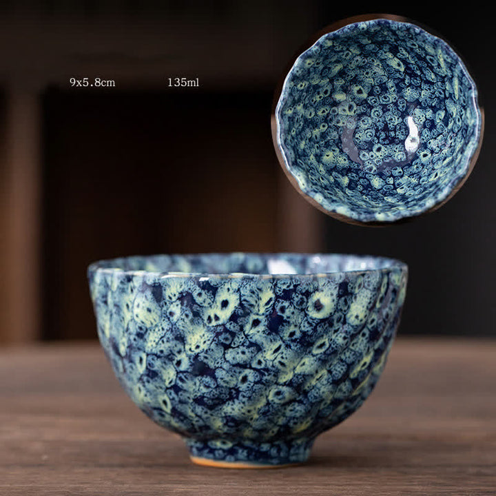 Buddha Stones Peach Blossom Pattern Tazza da tè in ceramica Tazze da tè a forma di fiore