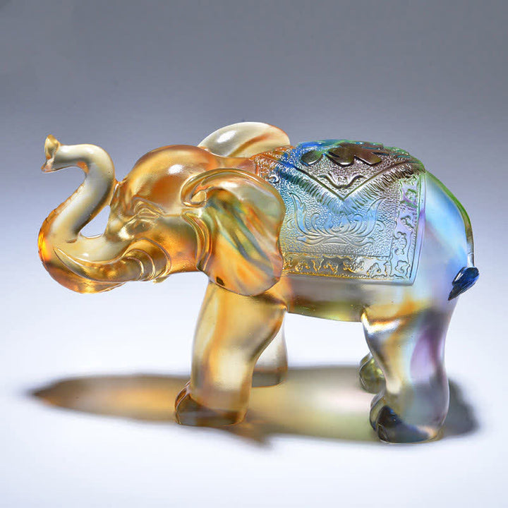 Elefante di cristallo Liuli fatto a mano, pezzo d'arte, saggezza, ricchezza, decorazione per la casa