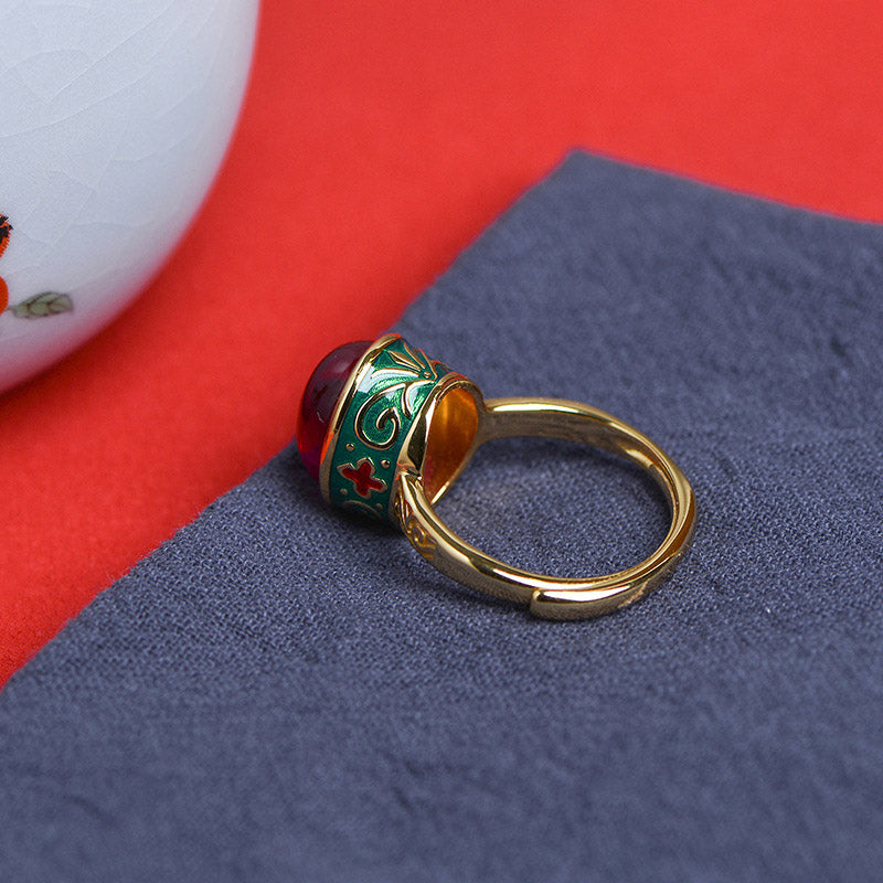 Anello Buddha Stones 925 Sterling Silver Corindone Rosso Coraggio - image 11