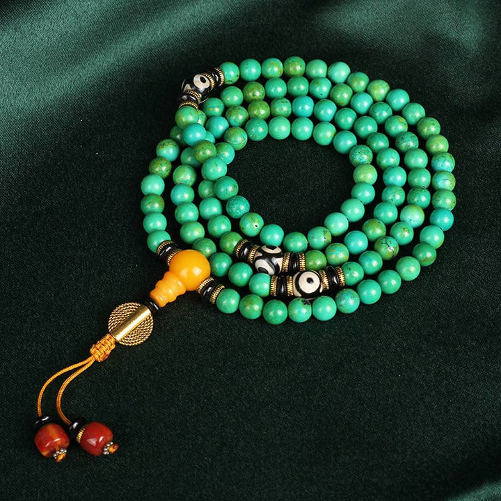 Buddha Stones Collana e bracciale Mala in turchese tibetano per l'equilibrio - image 2